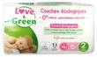 Love &amp; Green Hypoallergenic Nappies 44 Nappies Size 2 (3-6kg)