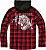 Brandit Iron Maiden Checkshirt Eddie, hooded shirt/jacket Color: Red/Black/White Size: S
