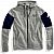100 Percent Emissary, zip hoodie Color: Grey/Dark Blue Size: S